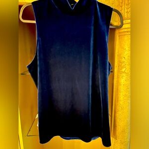 Express rich blue mock neck velvet tank size XL